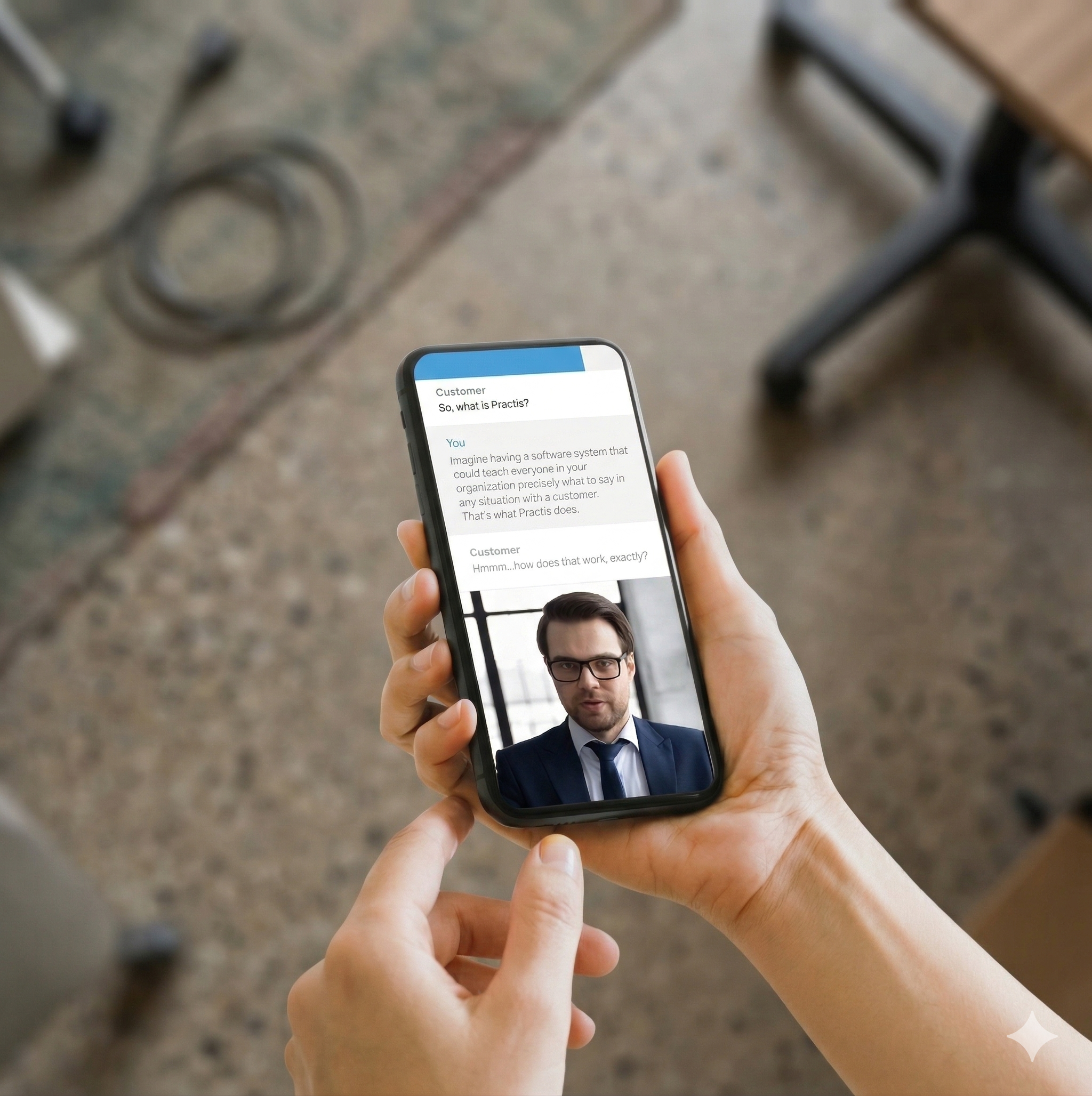 Practis AI sales roleplay on mobile