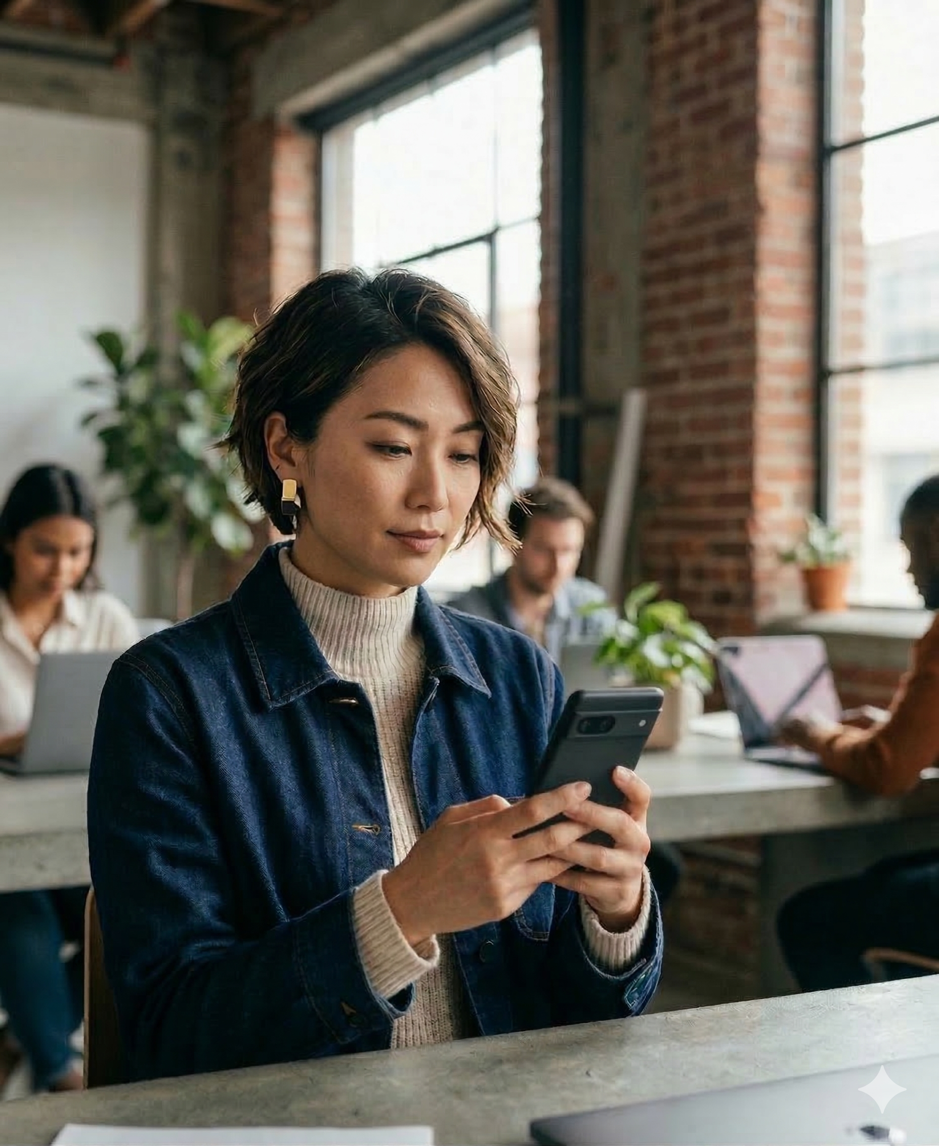 Sales rep using Practis on mobile