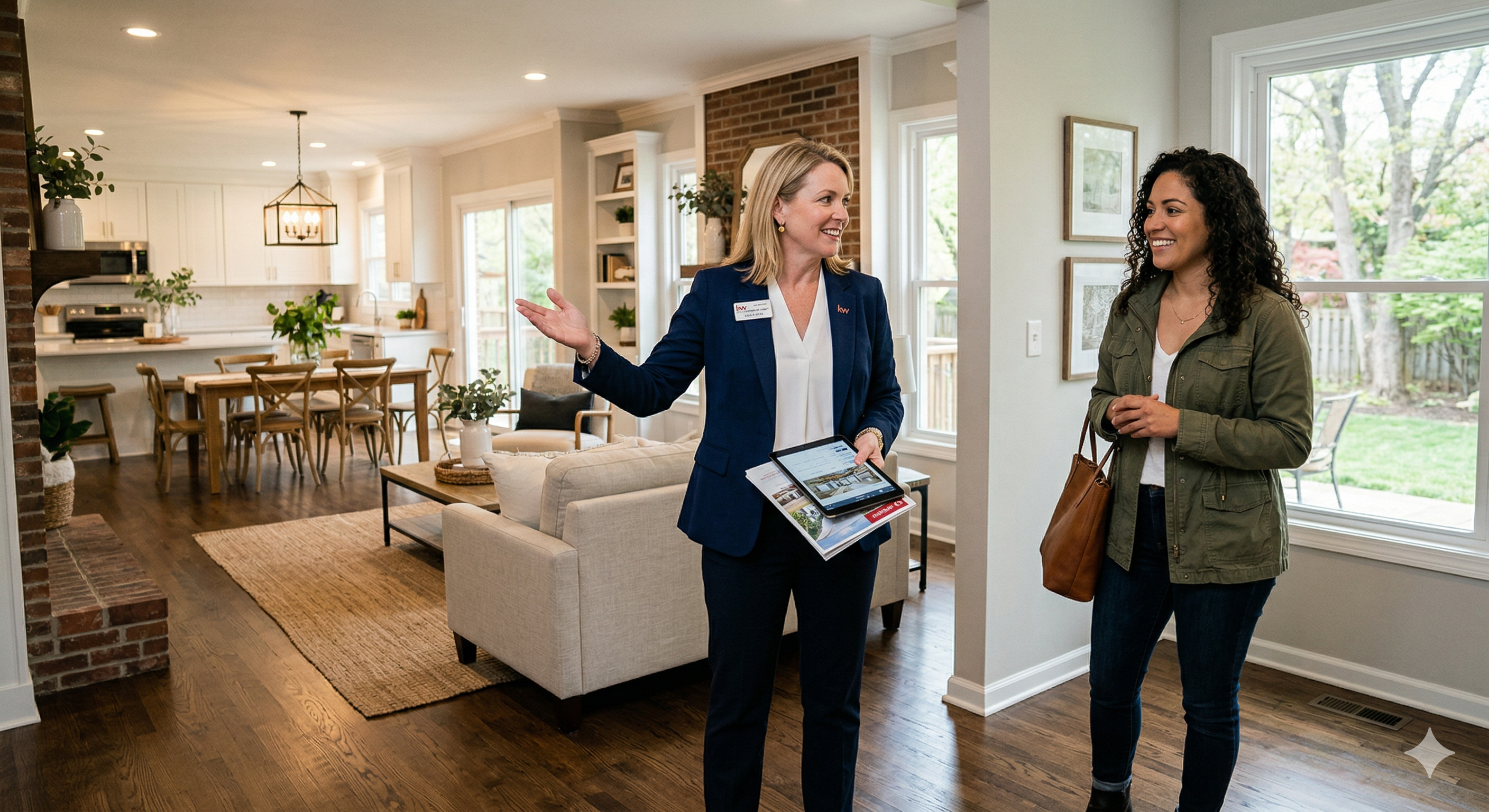 Real estate agents in a listing presentation