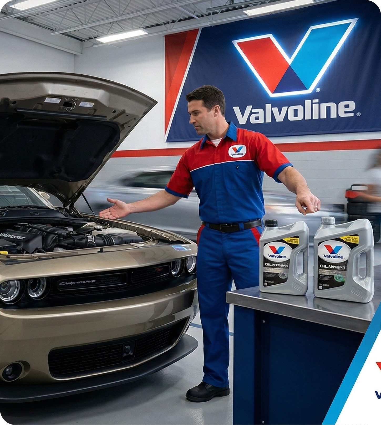 Valvoline technician servicing a vehicle